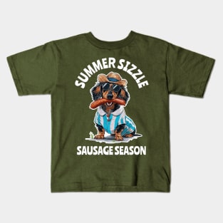 Summer Sizzle Sausage Season - Dachshund - BBQ Kids T-Shirt